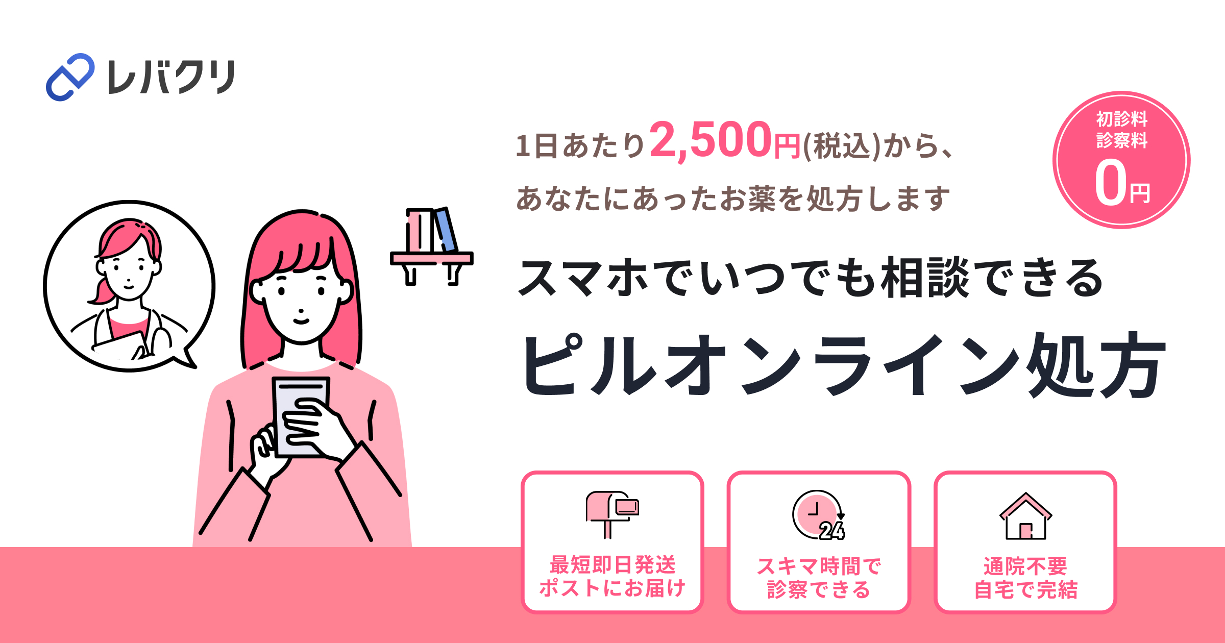 レバクリ オンラインピル診療（サービスイメージ）